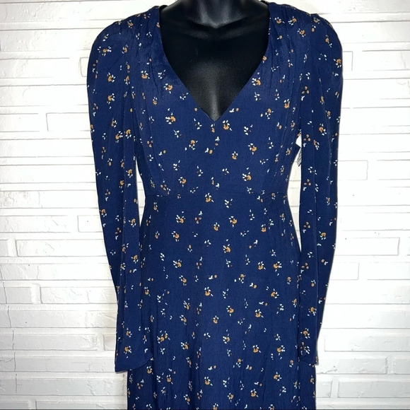 Madison & Berkeley Navy Blue Floral Spring Midi Dress, Women’s Size Small - Picture 3 of 7